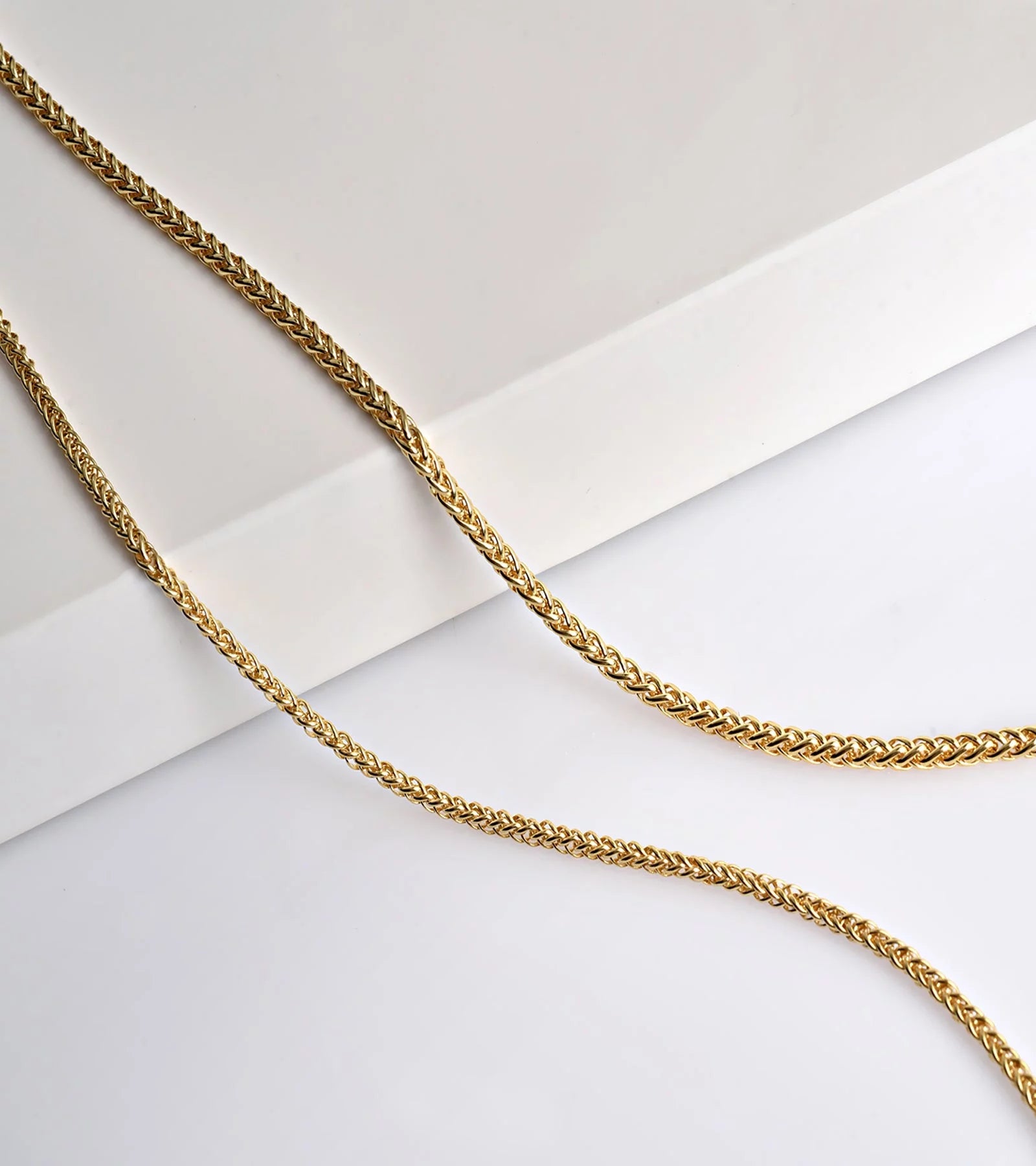 Gold Chain Necklace Collection - 14K Solid Yellow Gold Filled round Wheat/Palm Chain Necklaces for Women and Men with Different Sizes (2.5Mm, or 3.2Mm)