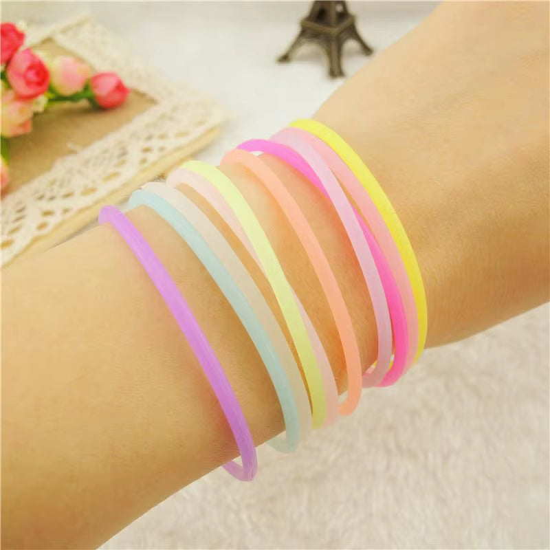 Pulseras Luminosas De Silicona Para Hombre Y Mujer, Brazalete De Goma Fluorescente De Neón, 20 Unidades, Venta Al Por Mayor